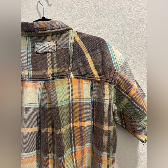 NWT Free People We the Free Vintage Crush Plaid Shirt in Brown Combo | Size XS - Picture 3 of 8